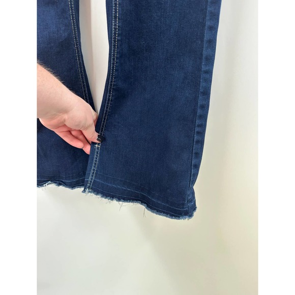 Women's Dark Blue Flare Jeans - Picture 4 of 10